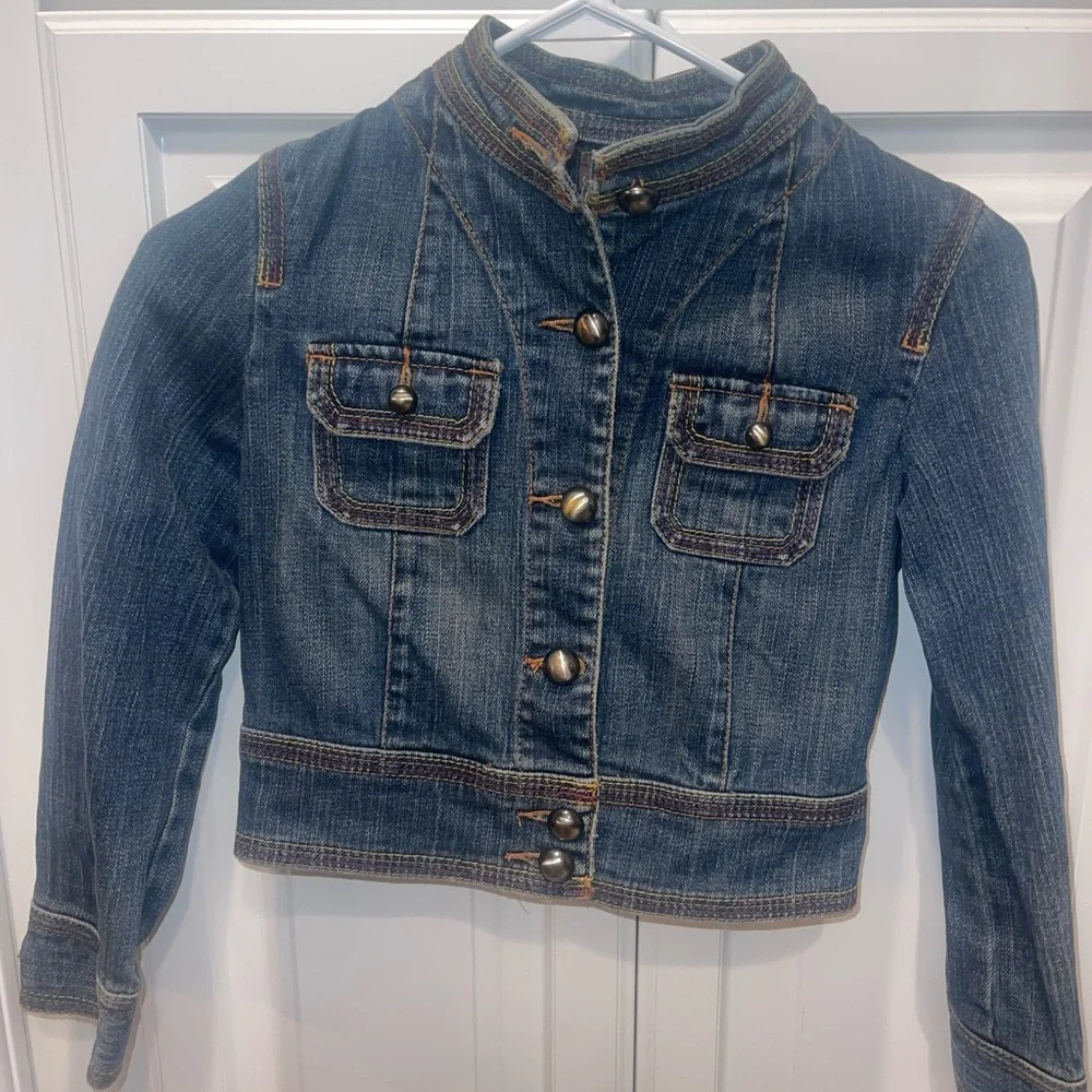 Old Navy Girls Jean Jacket Silver Buttons‎ sz M